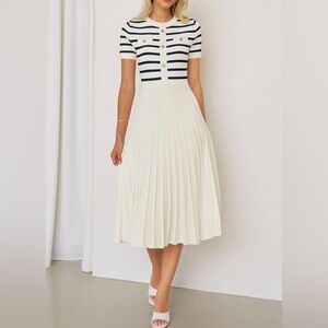 Striped Pleated Dress